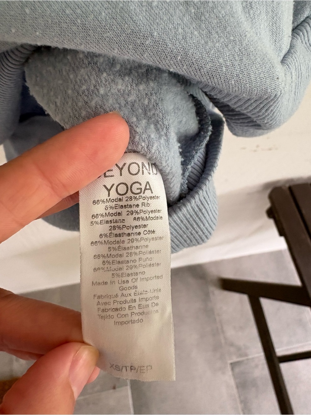 Beyond Yoga Beyond Bump Blue Crewneck Pullover Sweatshirt Modal Fleece Size XS - Picture 5 of 6